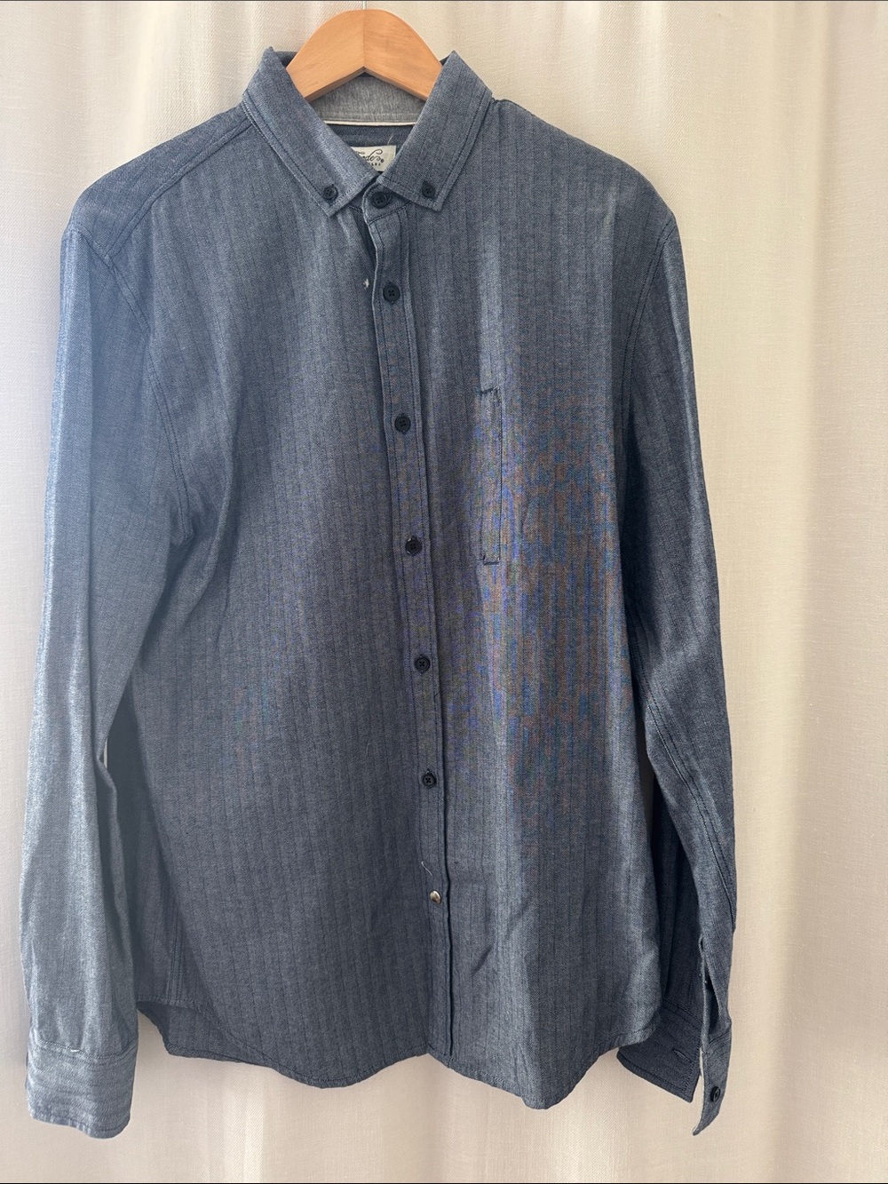 Sovereign Code Men's Long-Sleeve Button-Down Shirt - Charcoal Blue